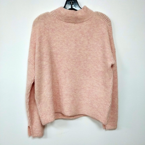 $98 NEW Jamison Bailey Pointelle Sweater Pullover Mock Neck Pink Yellow Small - Picture 8 of 10